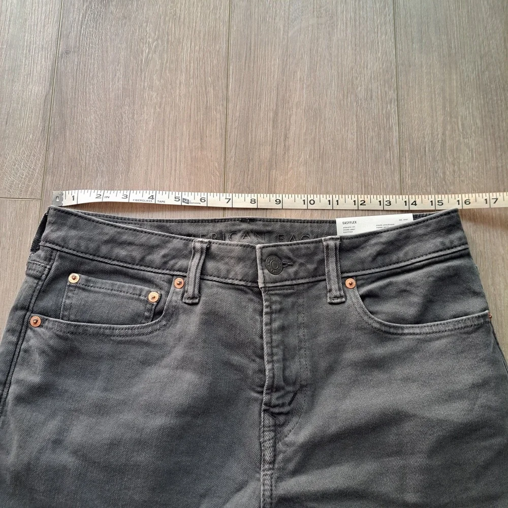 American Eagle Jeans Mens 30x30 Stone Gray Athletic Fit Easyflex Tapered Stretch